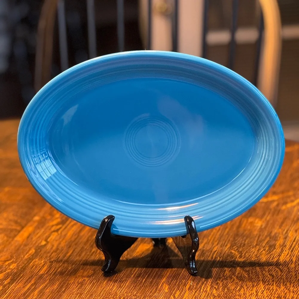 Vintage Fiestaware, Oval (Retired Color, Peacock, REPLACEMENT Platter). GMC
